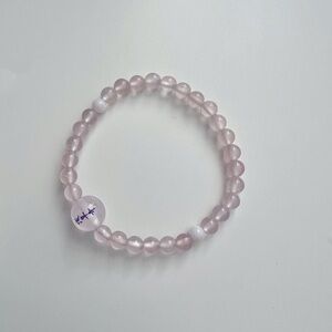 Authentic Rose Quartz Beaded Bracelet from Japan SensoJi Temple